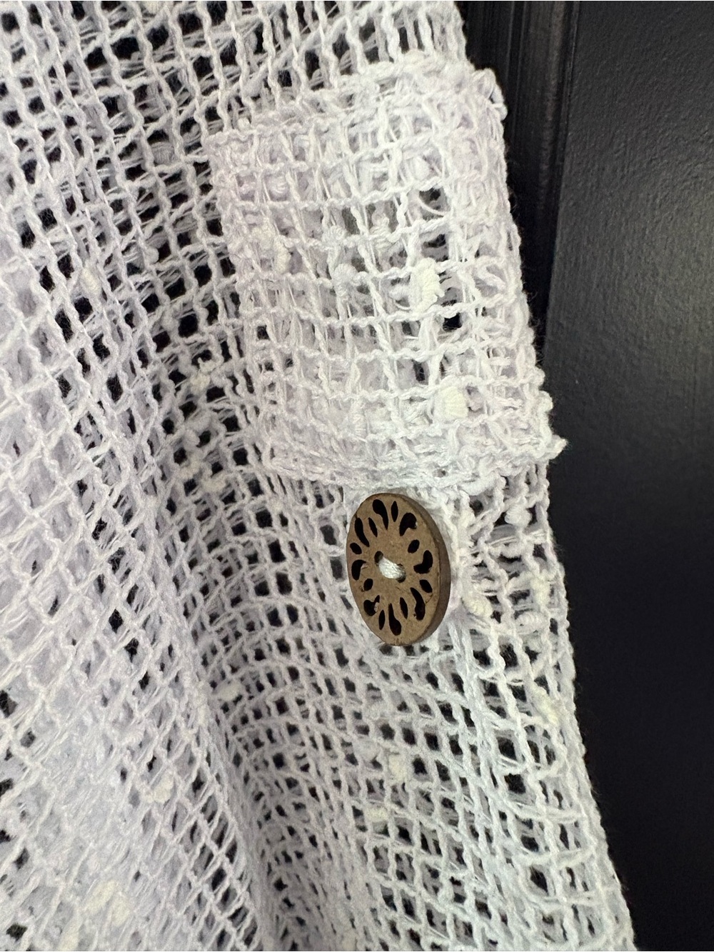 NWT Nina Leonard White Open-Weave Mesh Overlay Top - Picture 4 of 9
